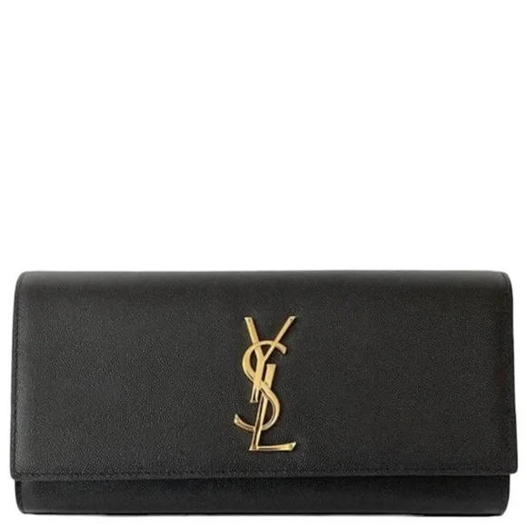 Like New! YSL Saint Laurent Monogram Kate Clutch Cavier Leather MSRP $1,595 - Picture 1 of 16